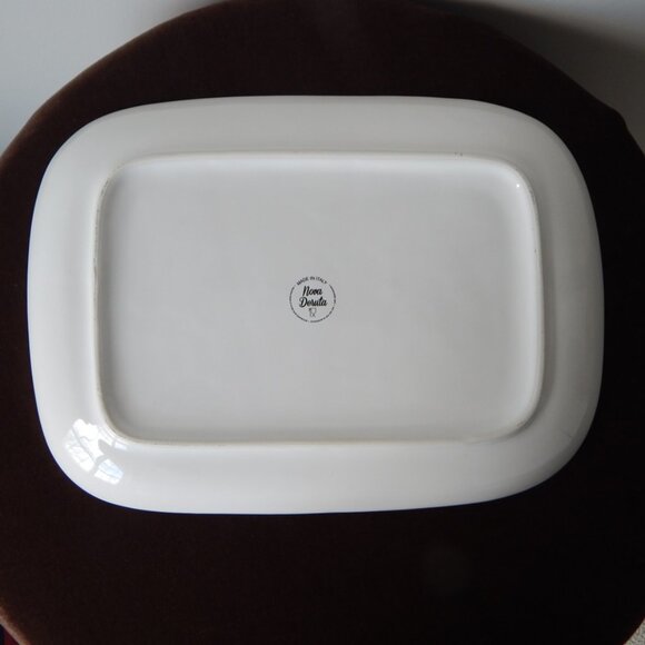 New Authentic Nova Deruta Italy Hand Painted Large Serving Platter  Tray 14”x10" - Picture 5 of 5
